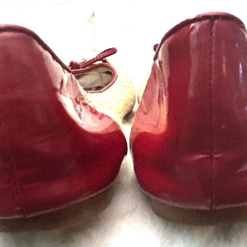 Vintage Michael Kors Red and Tan patent leather woven Flats women’s size 7.5M - Picture 6 of 9